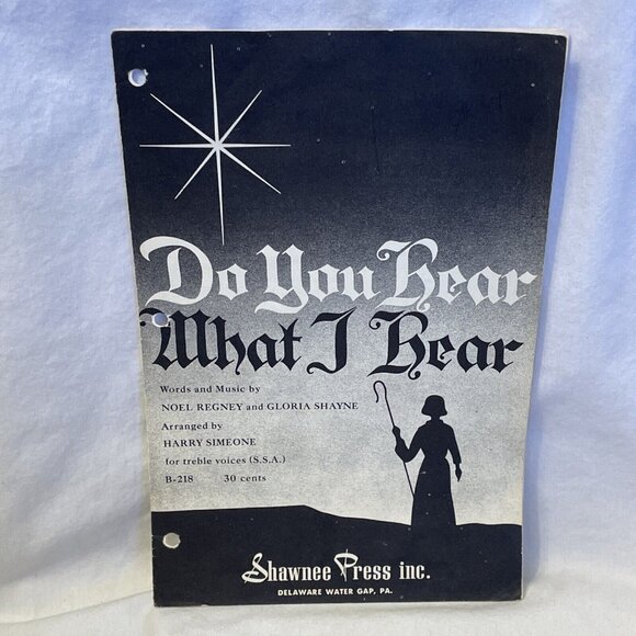 Do You Hear What I Hear SSA Treble Voice Piano Sheet Music 1963 Shawnee Press - Picture 2 of 10
